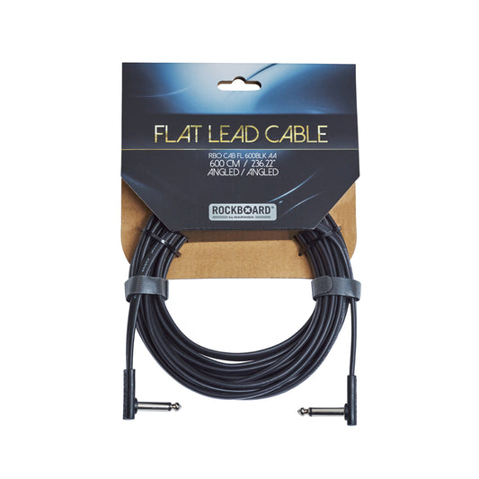 RockBoard RockBoard Flat Instrument Cable 600cm Angled/Angled - RBO CAB FL 600BLK AA