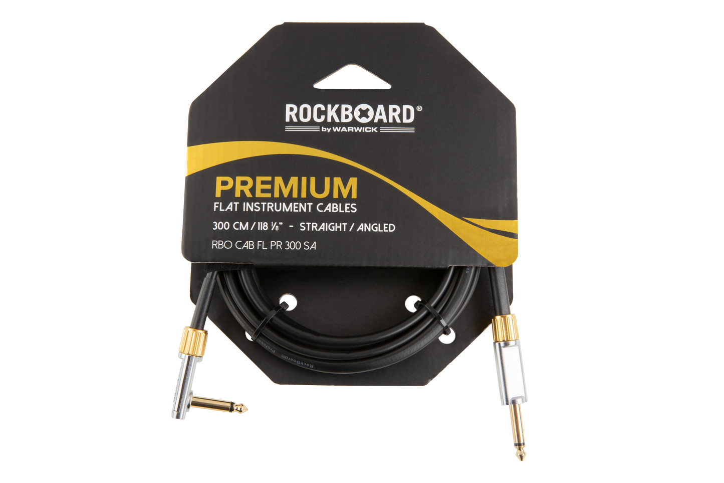 RockBoard RockBoard PREMIUM Flat Instrument Cable 300cm Straight/Angled - RBO CAB FL PR 300 SA