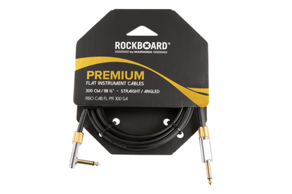 RockBoard RockBoard PREMIUM Flat Instrument Cable 300cm Straight/Angled - RBO CAB FL PR 300 SA