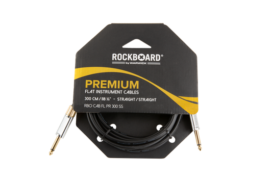 RockBoard RockBoard PREMIUM Flat Instrument Cable 300cm Straight/Straight - RBO CAB FL PR 300 SS