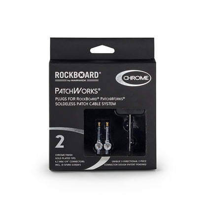RockBoard RockBoard Patchworks Solderless Plugs - 2-Piece Chrome - RBO CAB PW PLUG 2 CR