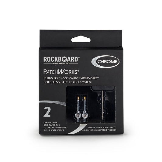 RockBoard RockBoard Patchworks Solderless Plugs - 2-Piece Chrome - RBO CAB PW PLUG 2 CR