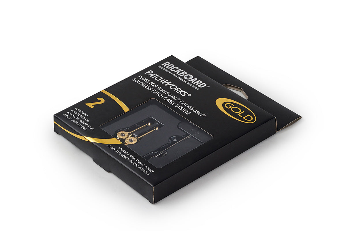 RockBoard RockBoard Patchworks Solderless Plugs - 2-Piece Gold - RBO CAB PW PLUG 2 GD