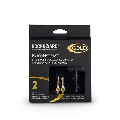 RockBoard RockBoard Patchworks Solderless Plugs - 2-Piece Gold - RBO CAB PW PLUG 2 GD