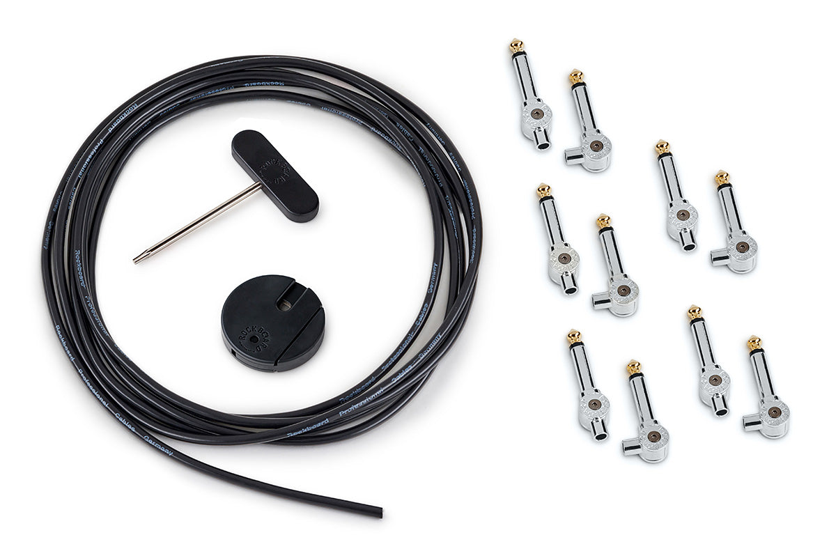RockBoard RockBoard Patchworks Solderless Patch Cable Set - 300cm Cable w/ 10 Chrome Plugs - RBO CAB PW SET CR