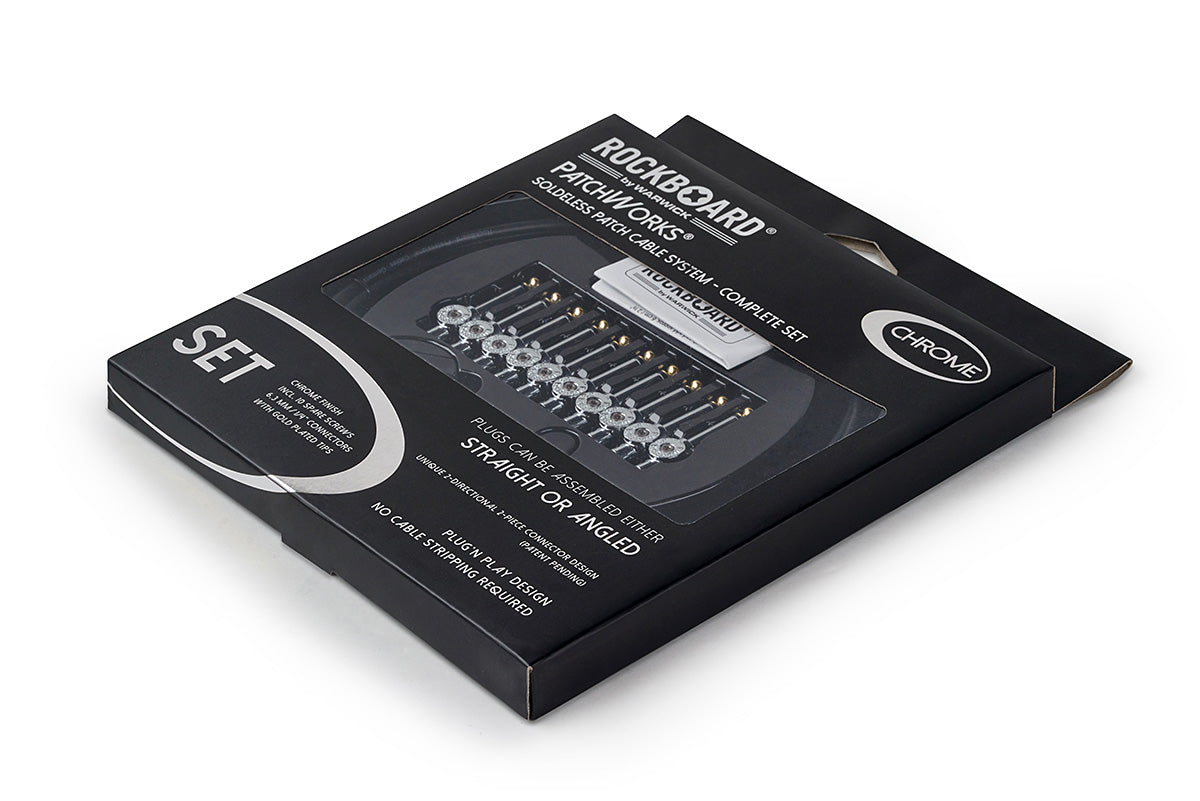 RockBoard RockBoard Patchworks Solderless Patch Cable Set - 300cm Cable w/ 10 Chrome Plugs - RBO CAB PW SET CR