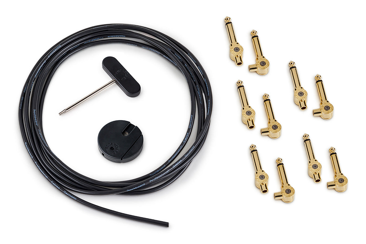 RockBoard RockBoard Patchworks Solderless Patch Cable Set - 300cm Cable w/ 10 Gold Plugs - RBO CAB PW SET GD
