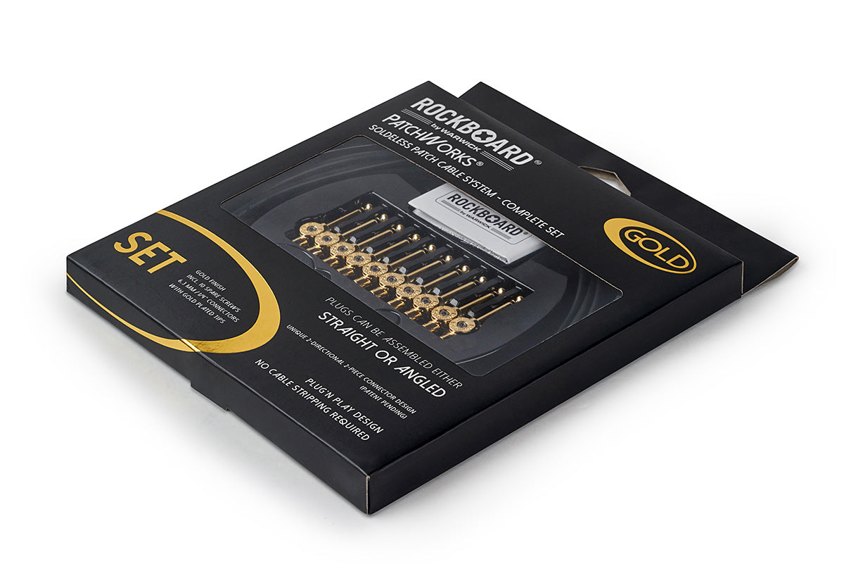 RockBoard RockBoard Patchworks Solderless Patch Cable Set - 300cm Cable w/ 10 Gold Plugs - RBO CAB PW SET GD