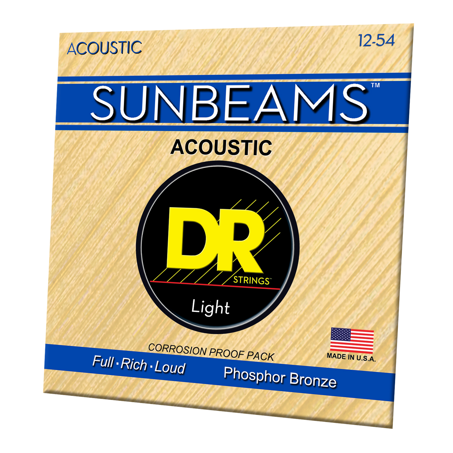 DR Strings DR SUNBEAM Phosphor Bronze Acoustic Guitar String Set - 12-54 Light RCA-12