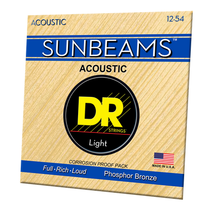 DR Strings DR SUNBEAM Phosphor Bronze Acoustic Guitar String Set - 12-54 Light RCA-12