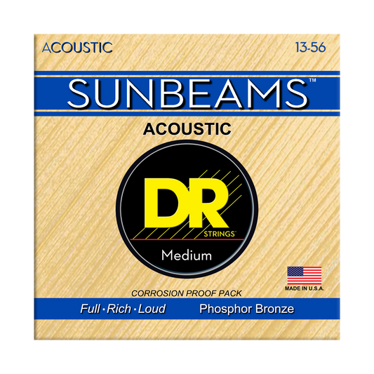 DR Strings DR SUNBEAM Phosphor Bronze Acoustic Guitar String Set - 13-56 Medium RCA-13