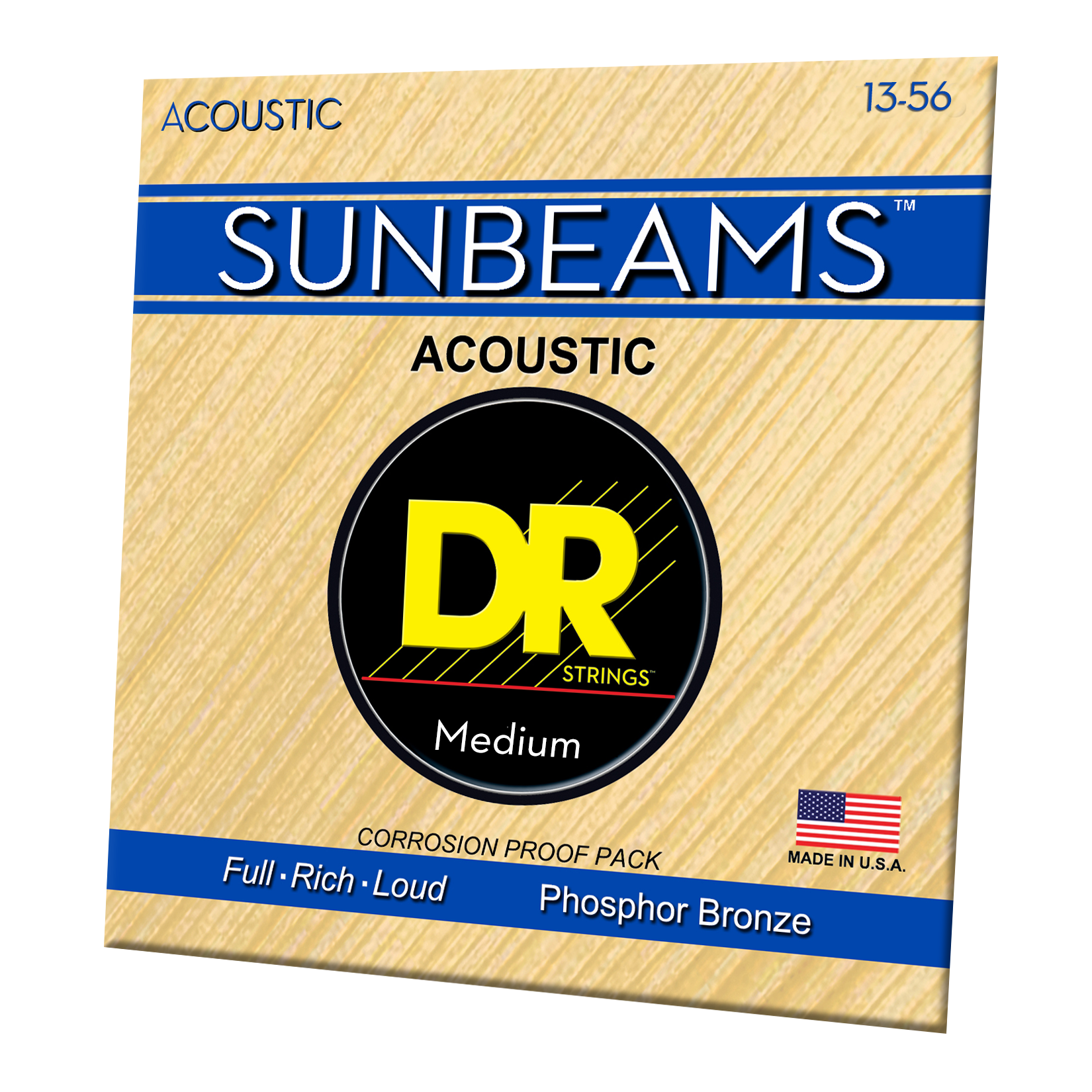 DR Strings DR SUNBEAM Phosphor Bronze Acoustic Guitar String Set - 13-56 Medium RCA-13