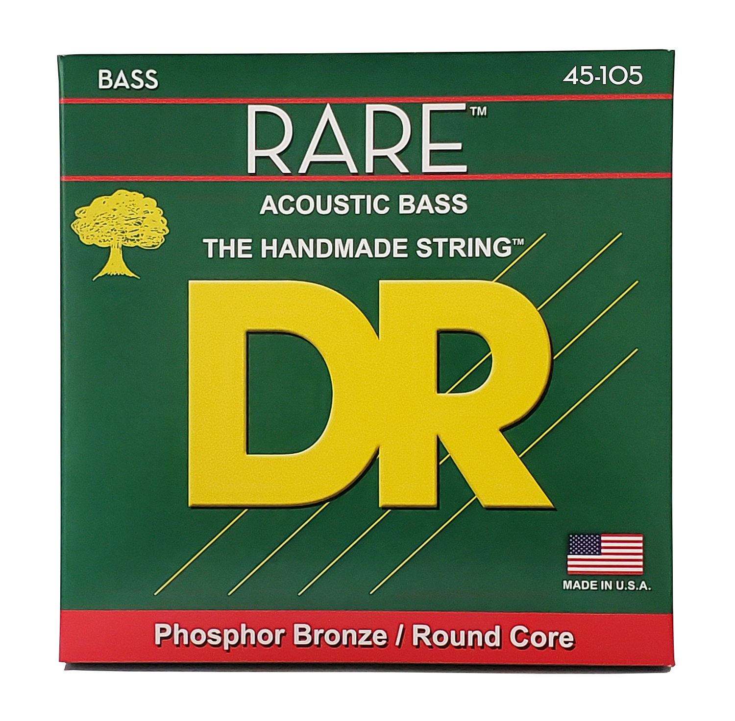 DR Strings DR Rare Phosphor Bronze Acoustic Bass Guitar Strings Long Scale Set - 4-String 45-105 Medium RPB-45