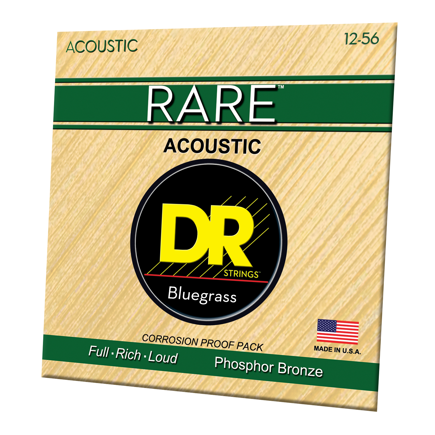 DR Strings DR RARE Phosphor Bronze Acoustic Guitar String Set - 12-56 Bluegrass RPBG-12/56