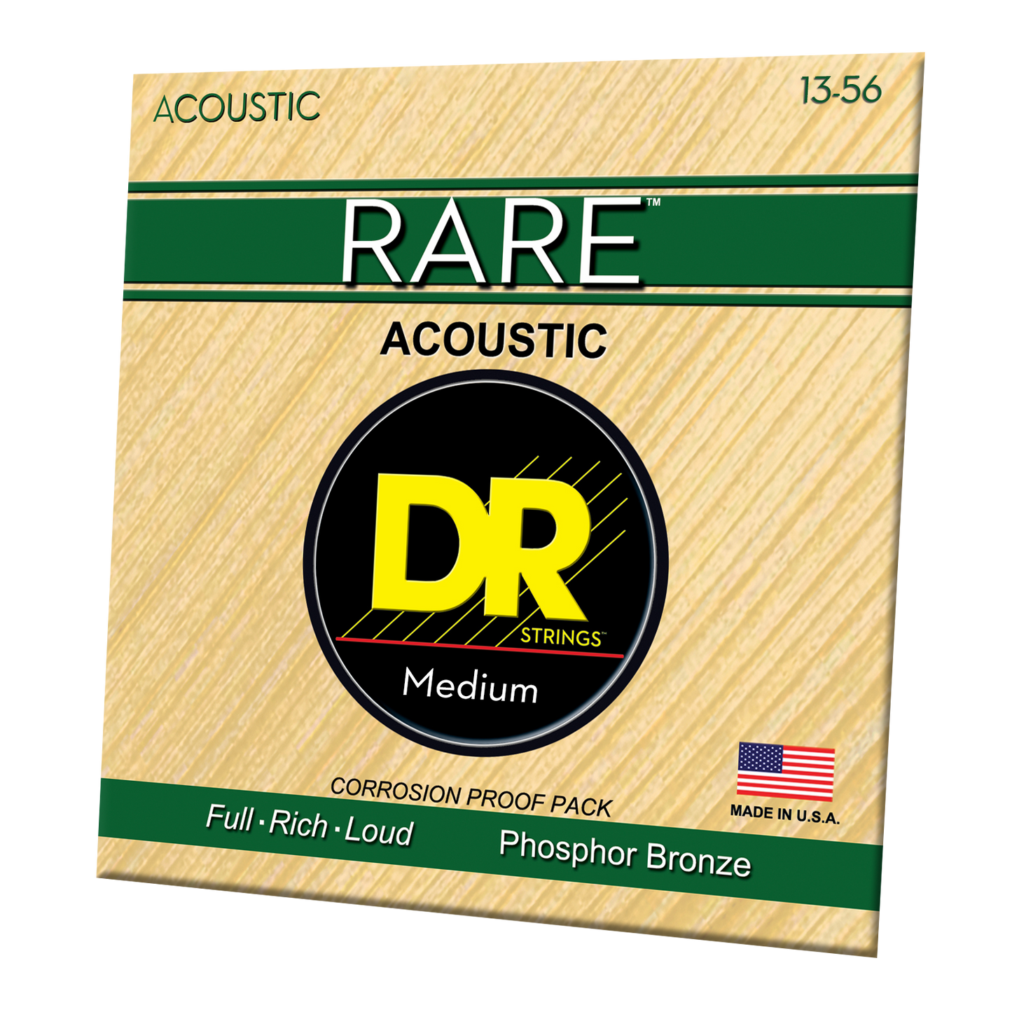 DR Strings DR RARE Phosphor Bronze Acoustic Guitar String Set - 13-56 Medium RPMH-13