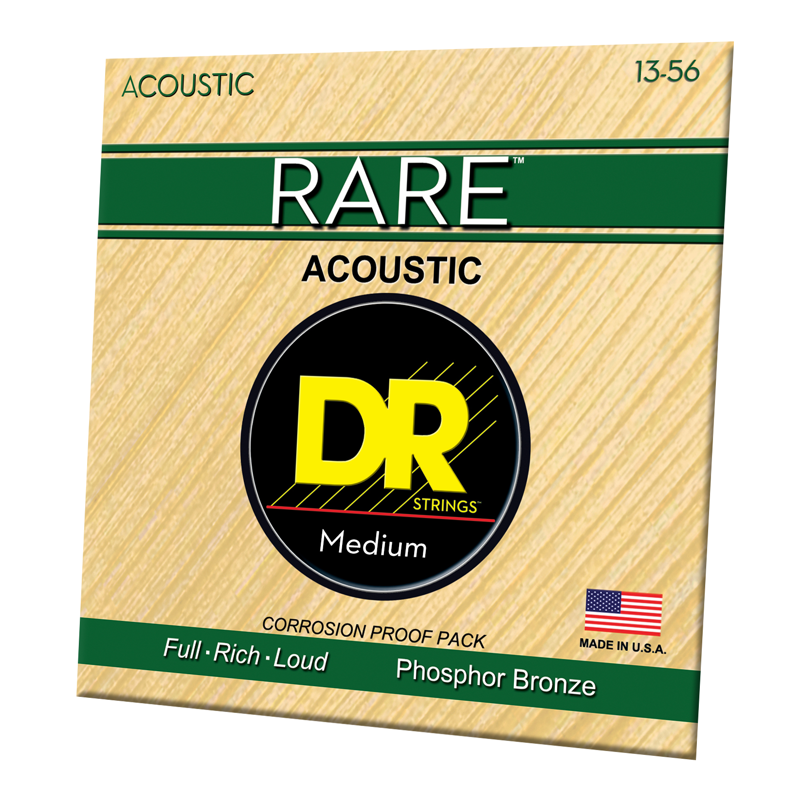 DR Strings DR RARE Phosphor Bronze Acoustic Guitar String Set - 13-56 Medium RPMH-13