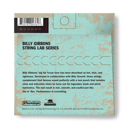 Jim Dunlop DUNLOP BILLY GIBBONS CUSTOM REV WILLY'S NICKEL WOUND ELECTRIC GUITAR 06-STRING SET - 09-42 EXTRA LIGHT - RWN0942