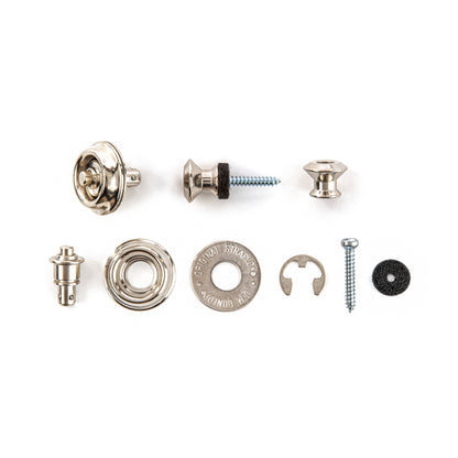 Jim Dunlop DUNLOP STRAPLOK STRAP RETAINERS DUAL DESIGN NICKEL STRAP BUTTON SET - SLS1031N