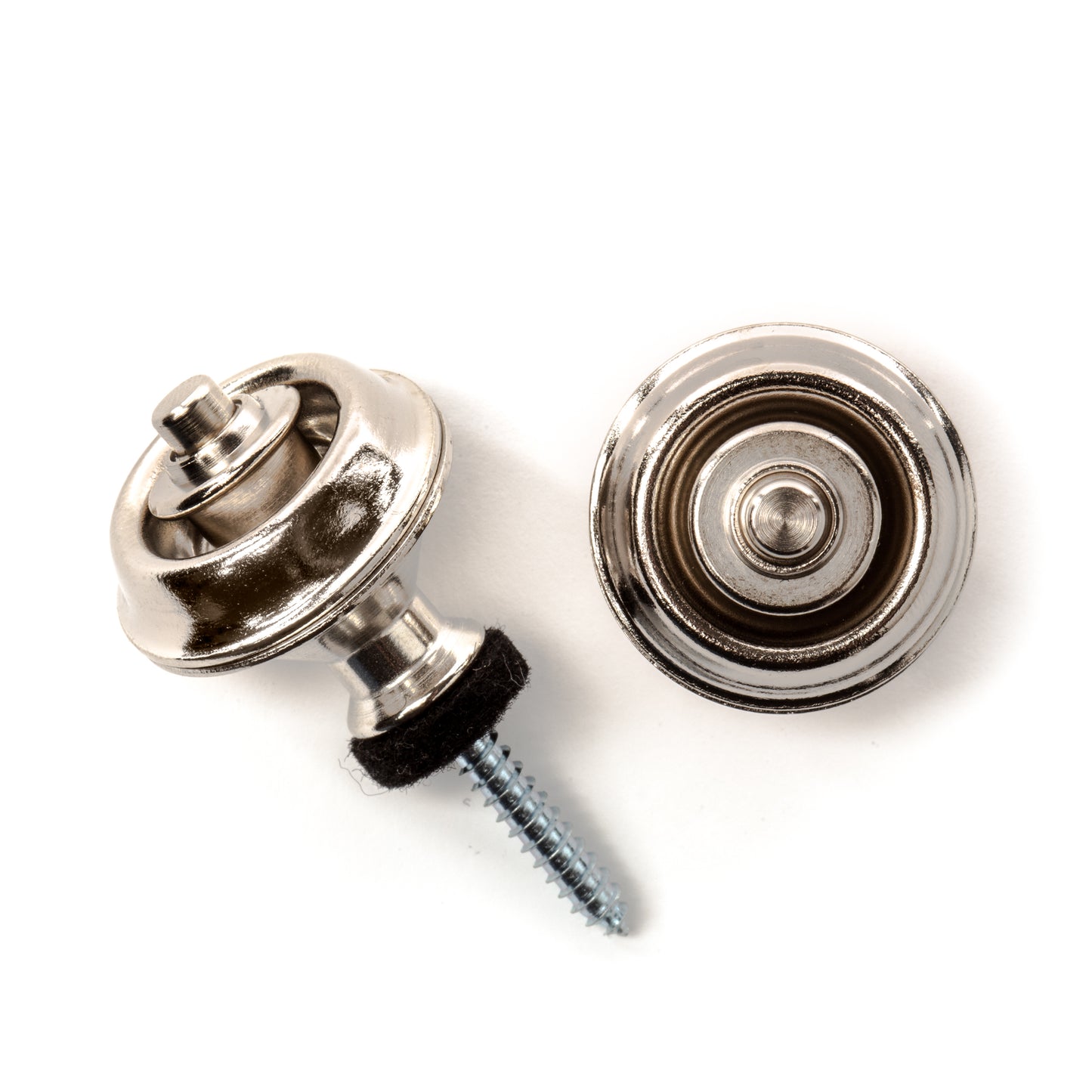 Jim Dunlop DUNLOP STRAPLOK STRAP RETAINERS DUAL DESIGN NICKEL STRAP BUTTON SET - SLS1031N