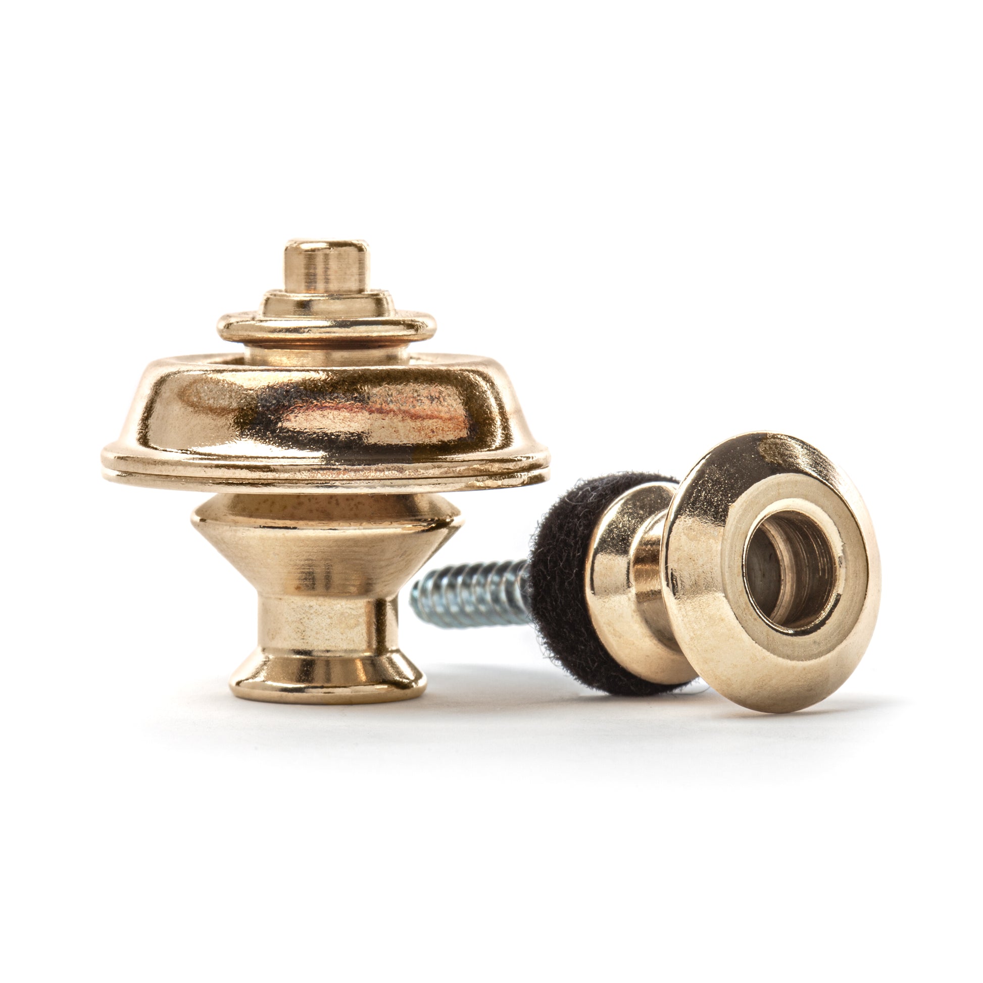 Jim Dunlop DUNLOP STRAPLOK STRAP RETAINERS DUAL DESIGN BRASS STRAP BUTTON SET - SLS1032BR