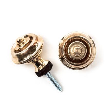 Jim Dunlop DUNLOP STRAPLOK STRAP RETAINERS DUAL DESIGN BRASS STRAP BUTTON SET - SLS1032BR