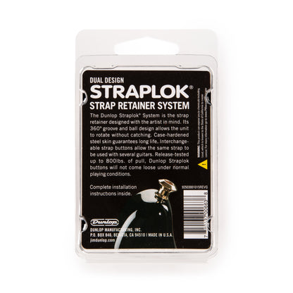 Jim Dunlop DUNLOP STRAPLOK STRAP RETAINERS DUAL DESIGN BLACK STRAP BUTTON SET - SLS1033BK