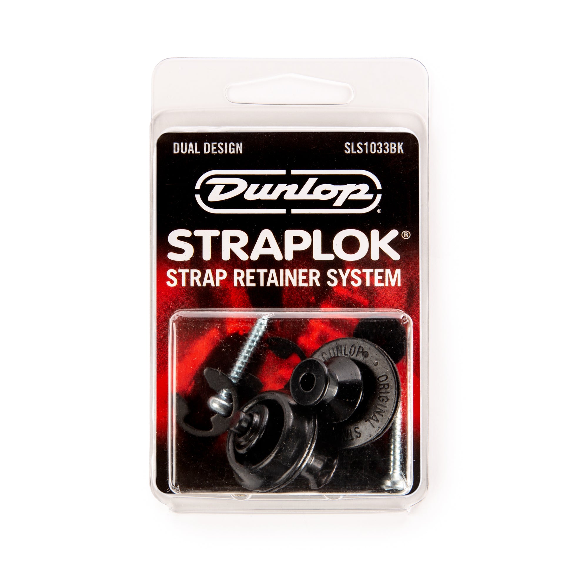 Jim Dunlop DUNLOP STRAPLOK STRAP RETAINERS DUAL DESIGN BLACK STRAP BUTTON SET - SLS1033BK