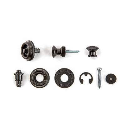 Jim Dunlop DUNLOP STRAPLOK STRAP RETAINERS DUAL DESIGN BLACK STRAP BUTTON SET - SLS1033BK