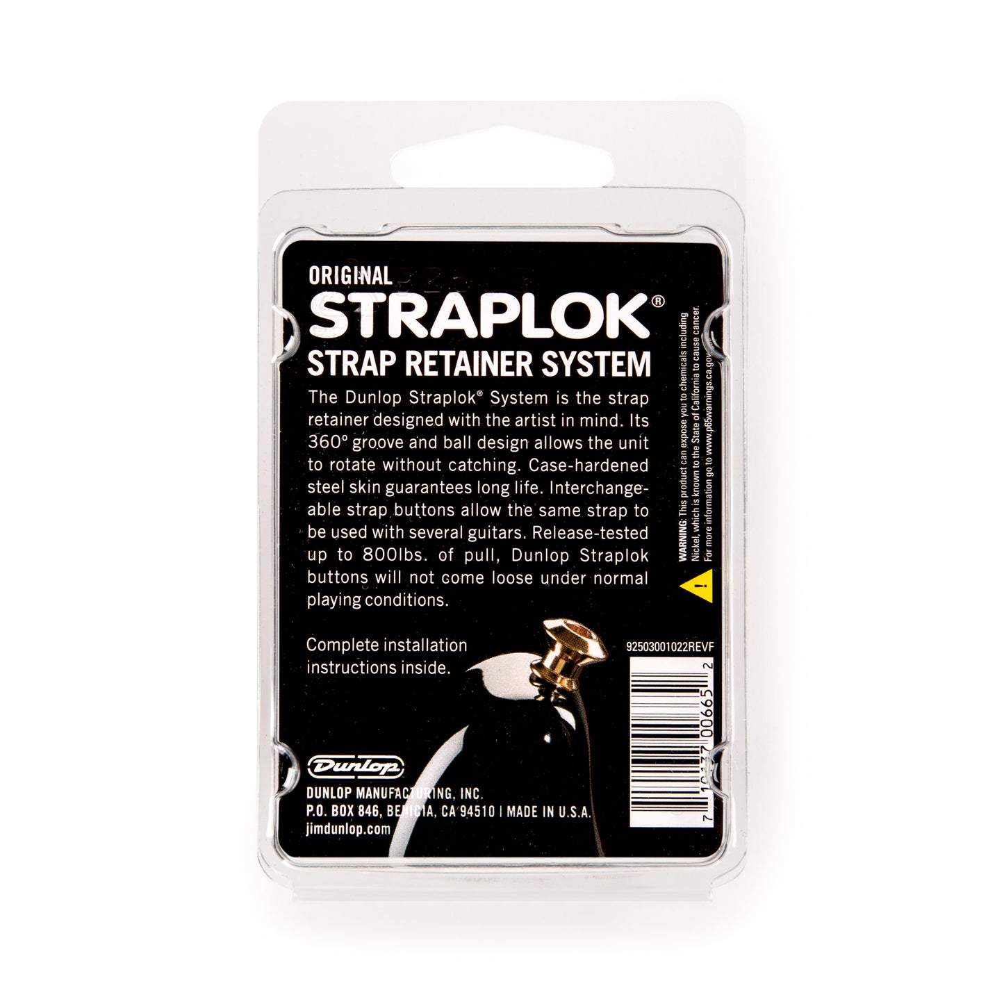 Jim Dunlop DUNLOP STRAPLOK STRAP RETAINERS ORIGINAL NICKEL STRAP BUTTON SET - SLS1101N