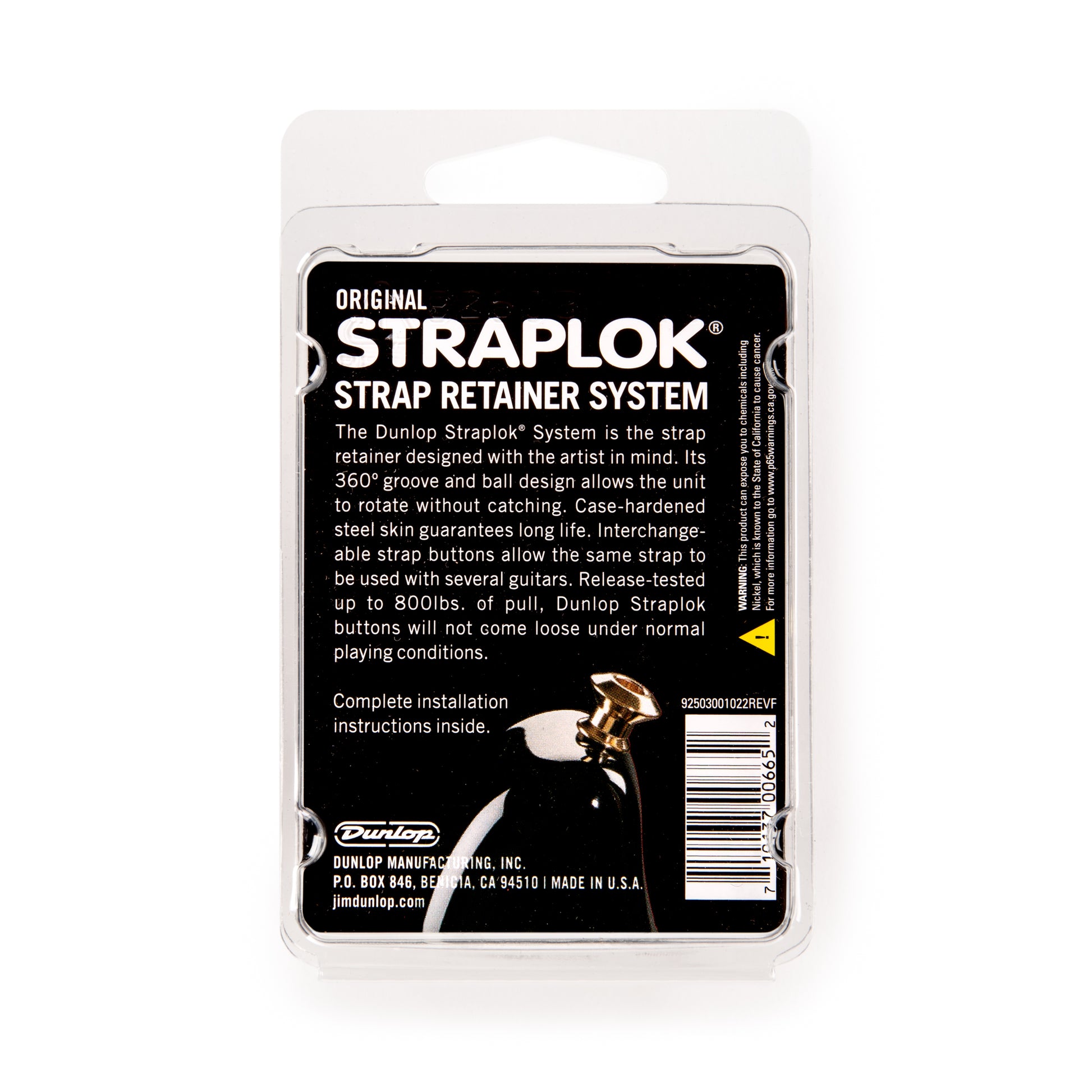 Jim Dunlop DUNLOP STRAPLOK STRAP RETAINERS ORIGINAL NICKEL STRAP BUTTON SET - SLS1101N