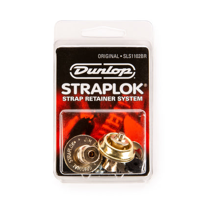 Jim Dunlop DUNLOP STRAPLOK STRAP RETAINERS ORIGINAL BRASS STRAP BUTTON SET - SLS1102BR
