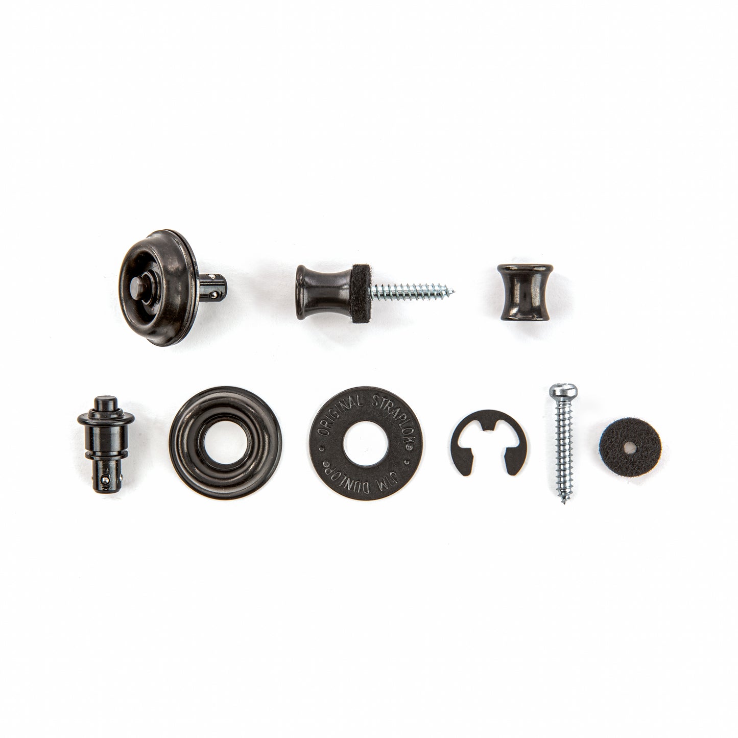 Jim Dunlop DUNLOP STRAPLOK STRAP RETAINERS ORIGINAL BLACK STRAP BUTTON SET - SLS1103BK