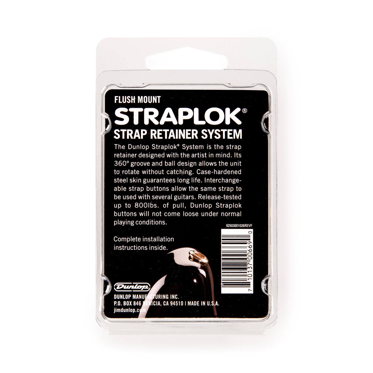 Jim Dunlop DUNLOP STRAPLOK STRAP RETAINERS NICKEL FLUSH MOUNT STRAP BUTTON SET - SLS1401N