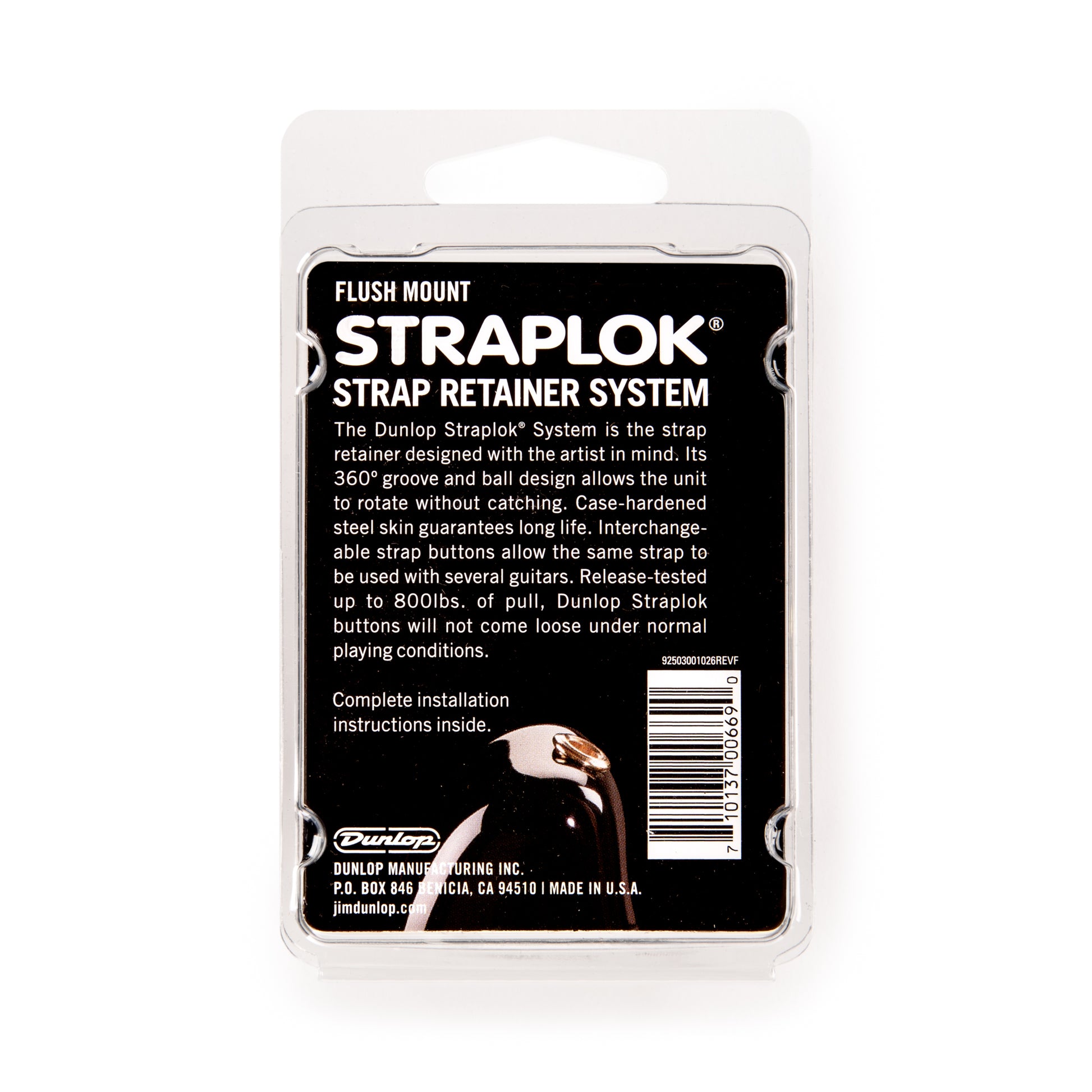 Jim Dunlop DUNLOP STRAPLOK STRAP RETAINERS NICKEL FLUSH MOUNT STRAP BUTTON SET - SLS1401N