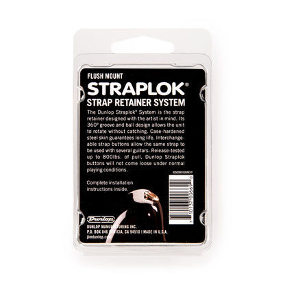 Jim Dunlop DUNLOP STRAPLOK STRAP RETAINERS NICKEL FLUSH MOUNT STRAP BUTTON SET - SLS1401N