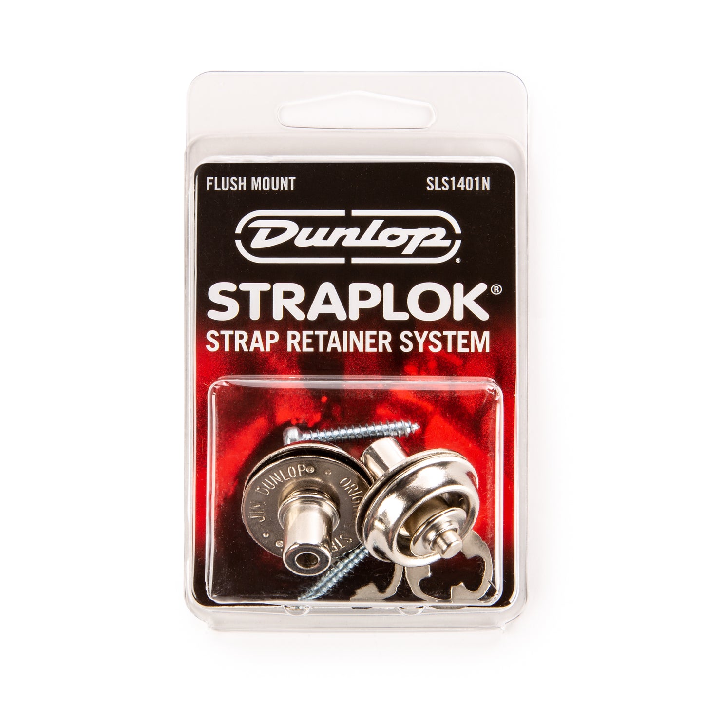 Jim Dunlop DUNLOP STRAPLOK STRAP RETAINERS NICKEL FLUSH MOUNT STRAP BUTTON SET - SLS1401N
