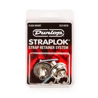 Jim Dunlop DUNLOP STRAPLOK STRAP RETAINERS NICKEL FLUSH MOUNT STRAP BUTTON SET - SLS1401N