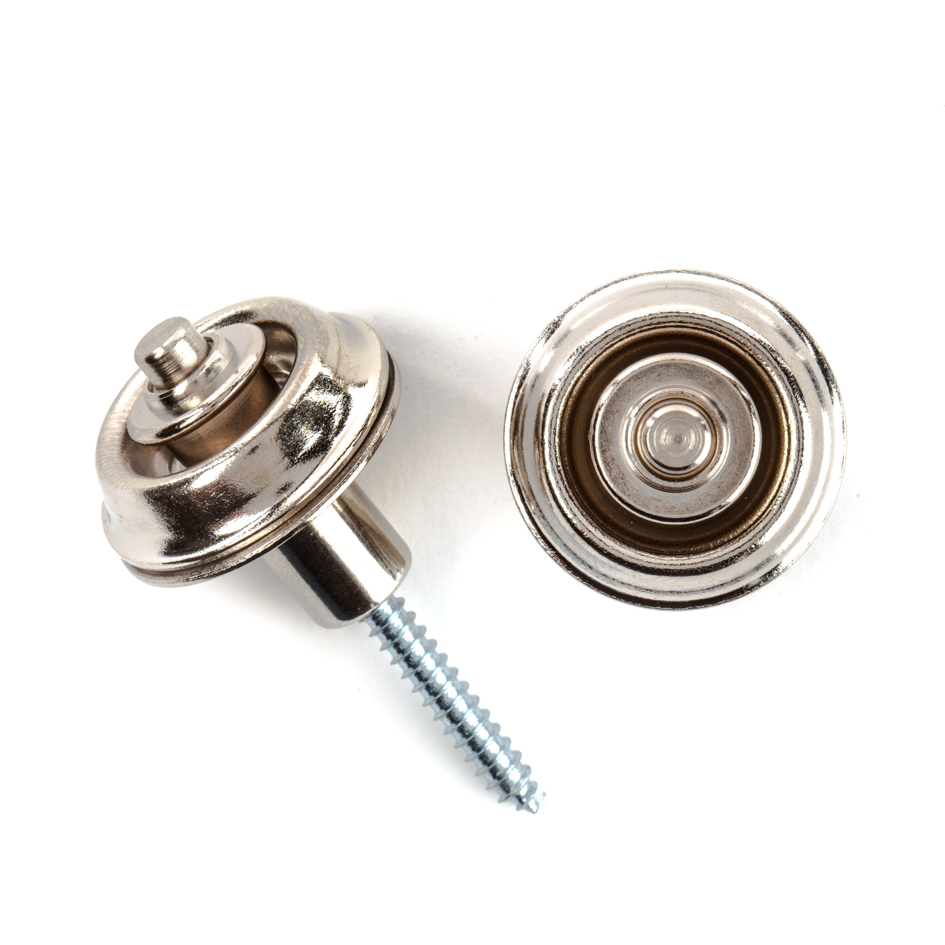 Jim Dunlop DUNLOP STRAPLOK STRAP RETAINERS NICKEL FLUSH MOUNT STRAP BUTTON SET - SLS1401N