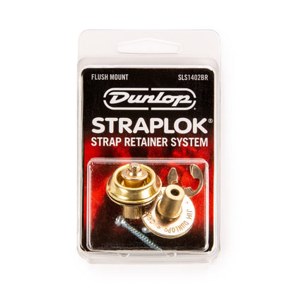 Jim Dunlop DUNLOP STRAPLOK STRAP RETAINERS BRASS FLUSH MOUNT STRAP BUTTON SET - SLS1402BR