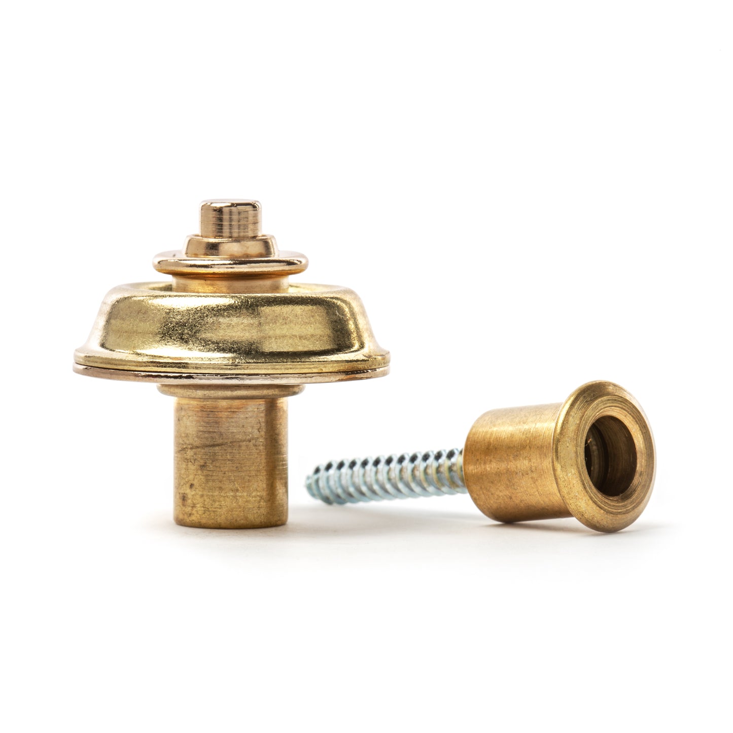 Jim Dunlop DUNLOP STRAPLOK STRAP RETAINERS BRASS FLUSH MOUNT STRAP BUTTON SET - SLS1402BR