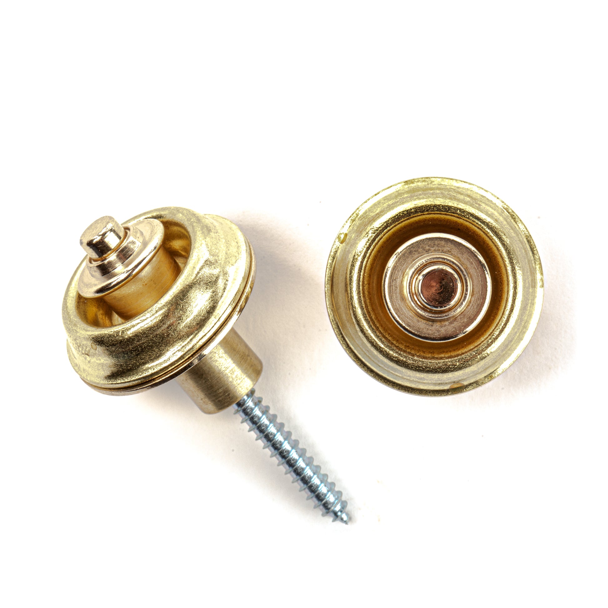 Jim Dunlop DUNLOP STRAPLOK STRAP RETAINERS BRASS FLUSH MOUNT STRAP BUTTON SET - SLS1402BR
