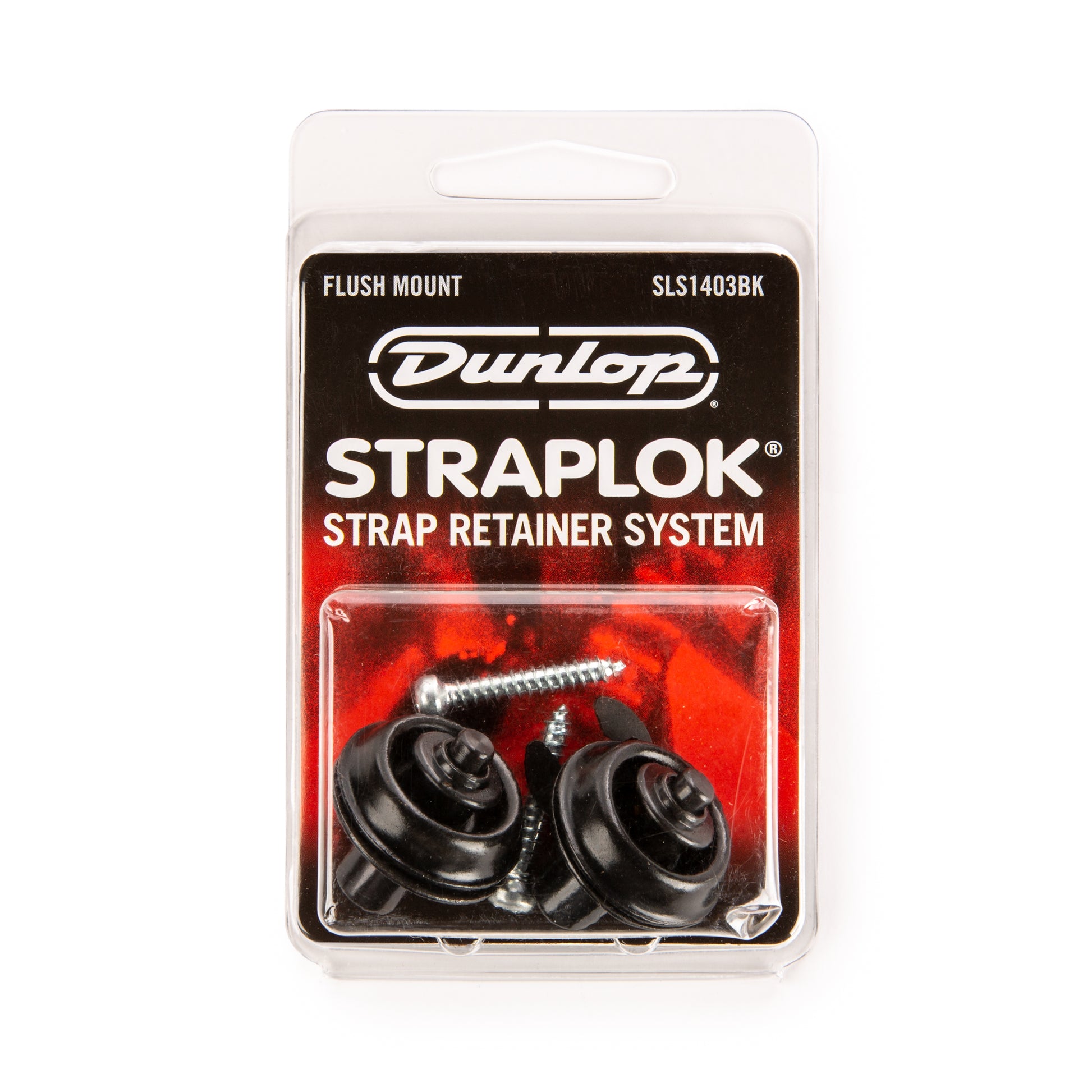 Jim Dunlop DUNLOP STRAPLOK STRAP RETAINERS BLACK OXIDE FLUSH MOUNT STRAP BUTTON SET - SLS1403BK