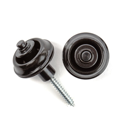 Jim Dunlop DUNLOP STRAPLOK STRAP RETAINERS BLACK OXIDE FLUSH MOUNT STRAP BUTTON SET - SLS1403BK