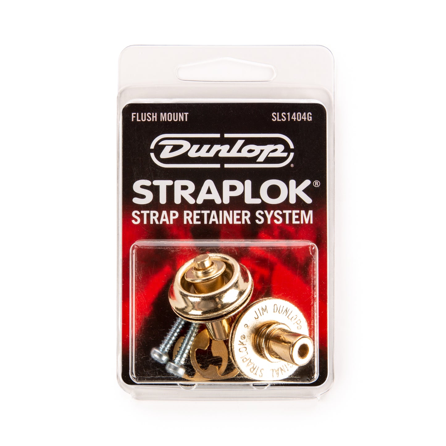 Jim Dunlop DUNLOP STRAPLOK STRAP RETAINERS GOLD FLUSH MOUNT STRAP BUTTON SET - SLS1404G