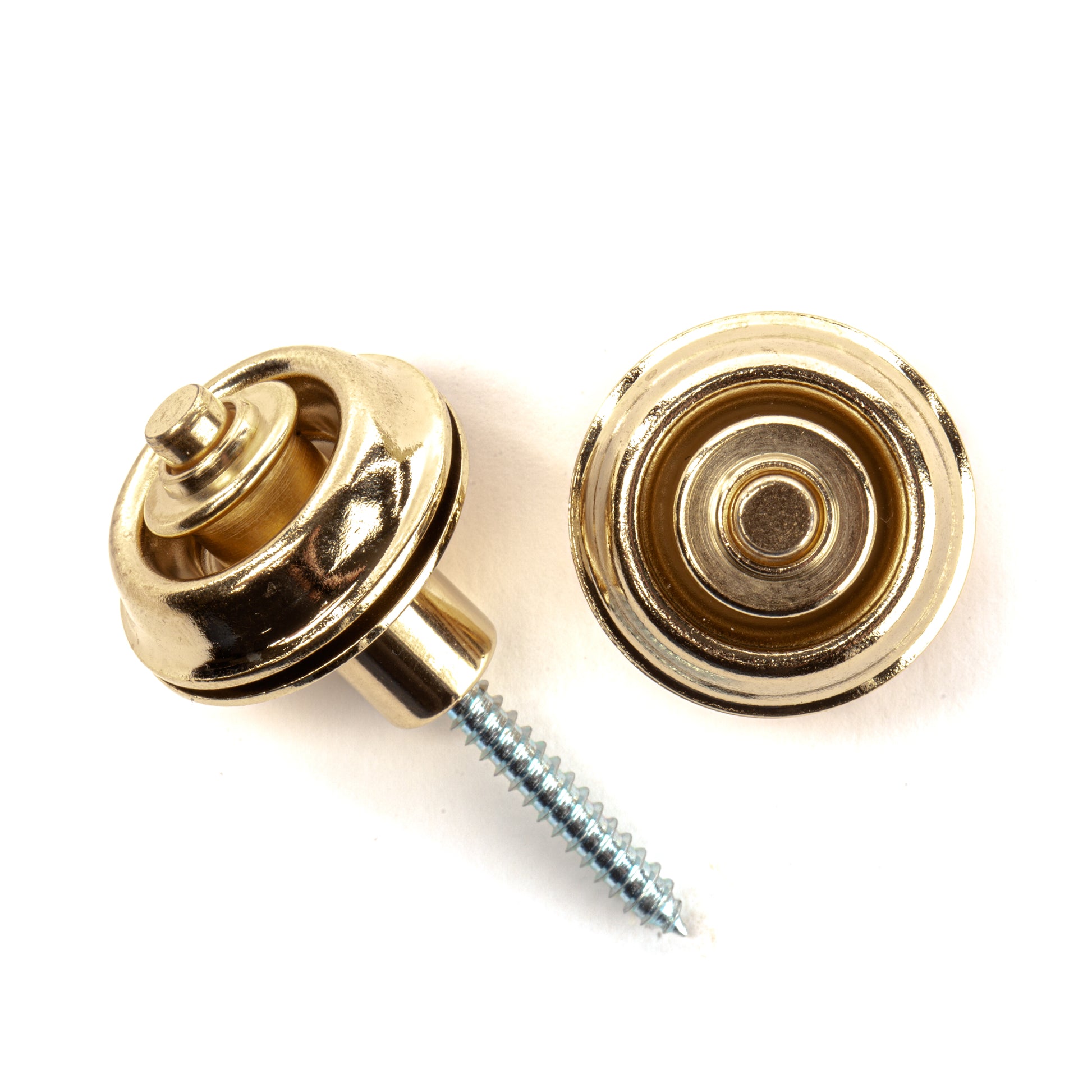 Jim Dunlop DUNLOP STRAPLOK STRAP RETAINERS GOLD FLUSH MOUNT STRAP BUTTON SET - SLS1404G