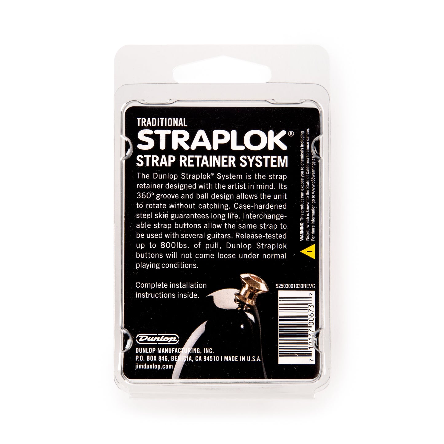 Jim Dunlop DUNLOP STRAPLOK STRAP RETAINERS TRADITIONAL NICKEL STRAP BUTTON SET - SLS1501N