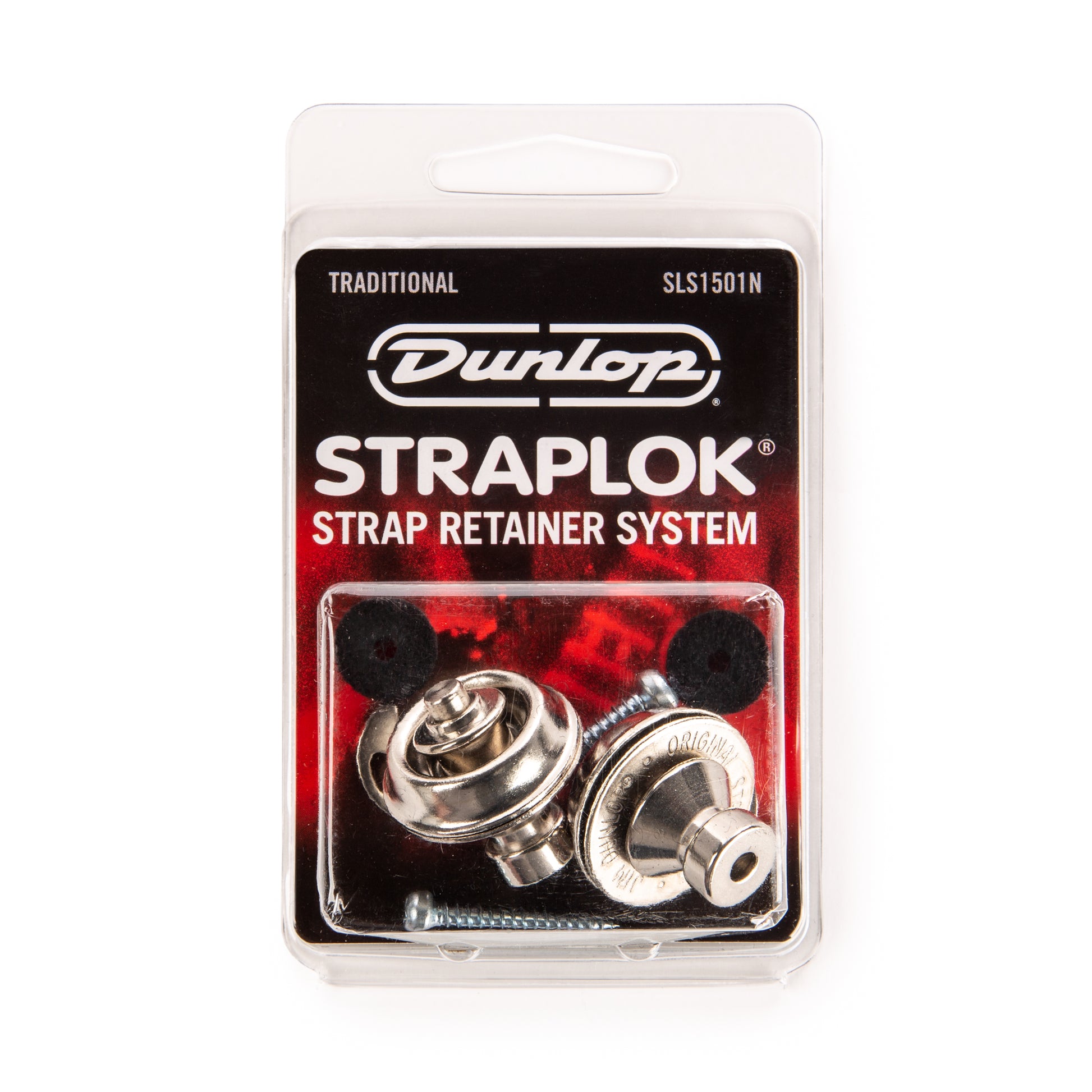 Jim Dunlop DUNLOP STRAPLOK STRAP RETAINERS TRADITIONAL NICKEL STRAP BUTTON SET - SLS1501N
