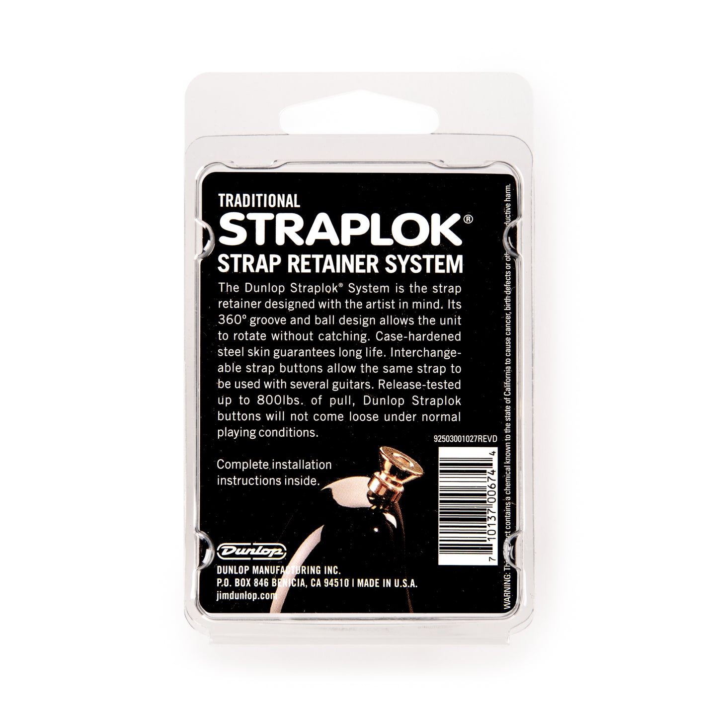 Jim Dunlop DUNLOP STRAPLOK STRAP RETAINERS TRADITIONAL BRASS STRAP BUTTON SET - SLS1502BR