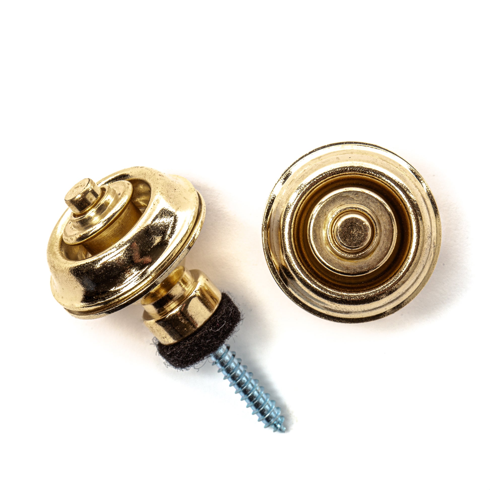 Jim Dunlop DUNLOP STRAPLOK STRAP RETAINERS TRADITIONAL BRASS STRAP BUTTON SET - SLS1502BR