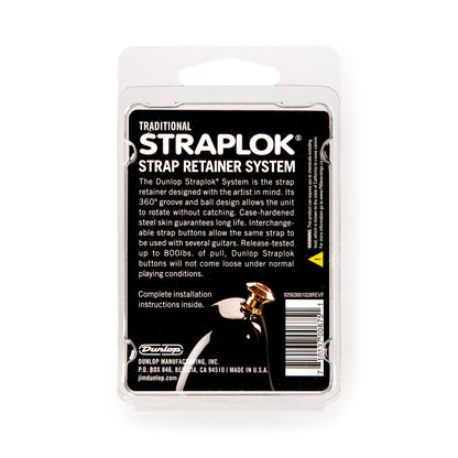 Jim Dunlop DUNLOP STRAPLOK STRAP RETAINERS TRADITIONAL BLACK STRAP BUTTON SET - SLS1503BK